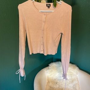 Ribbed Button Up Cardigan Top